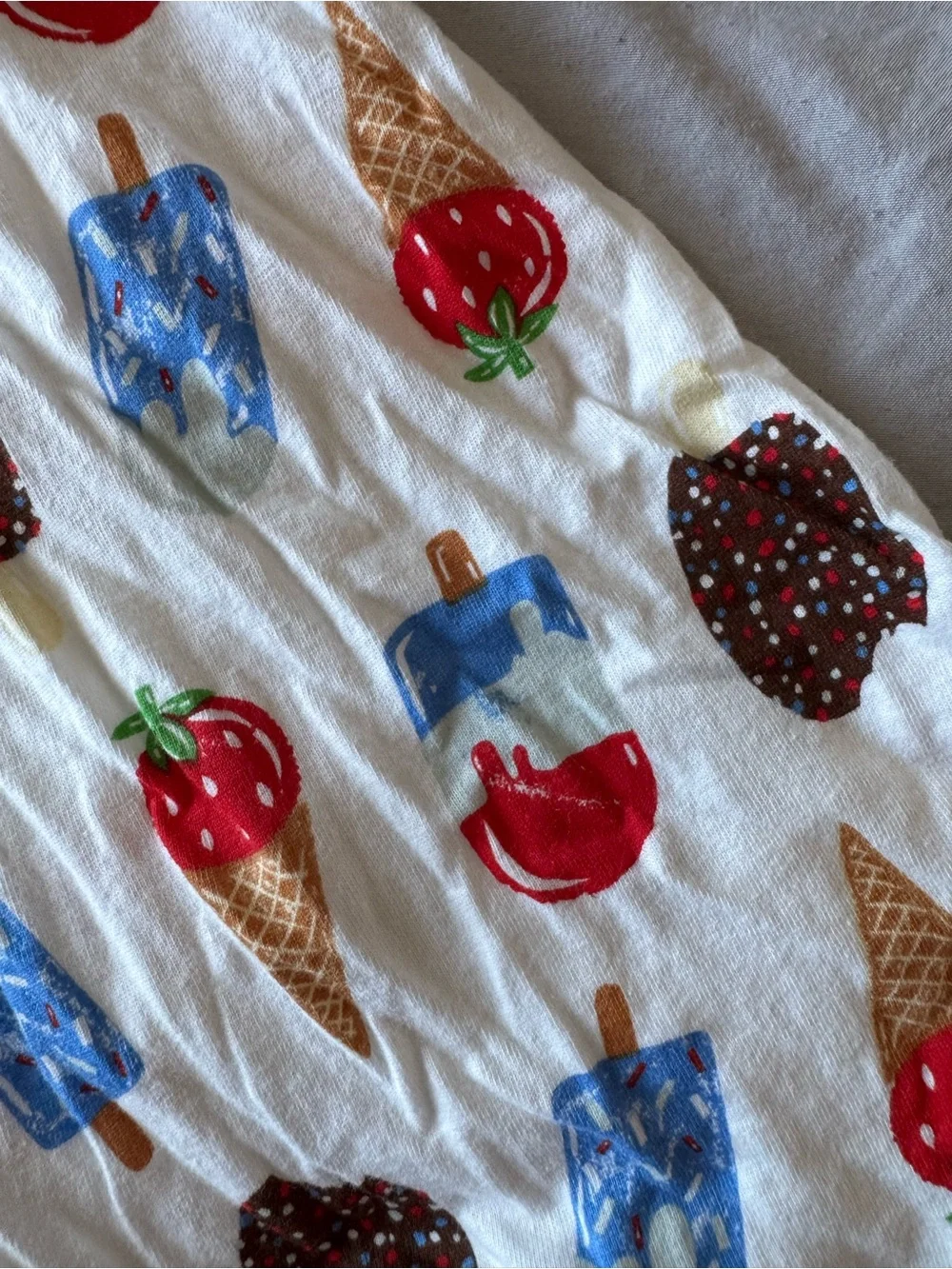 Old Navy White Baby Romper with Summer Treats Print